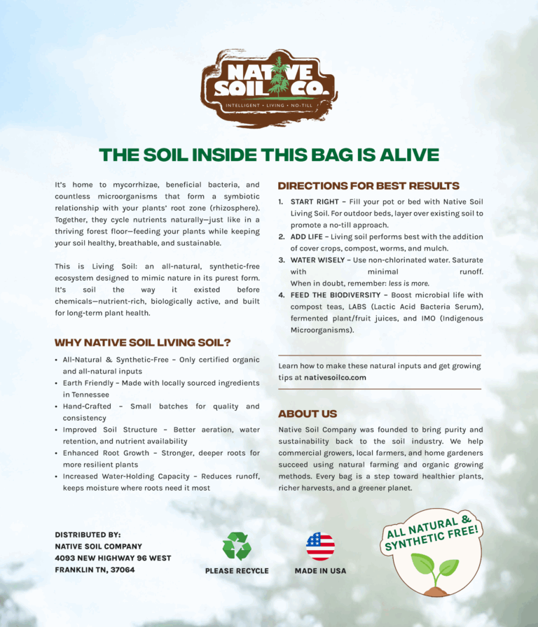 Native Soil Company Living Soil Packaging